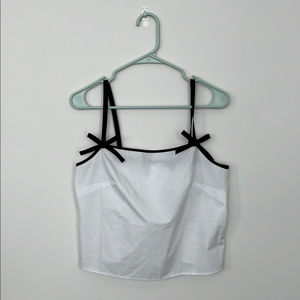 J.Crew Bow-Strap Tank Top in Cotton Poplin